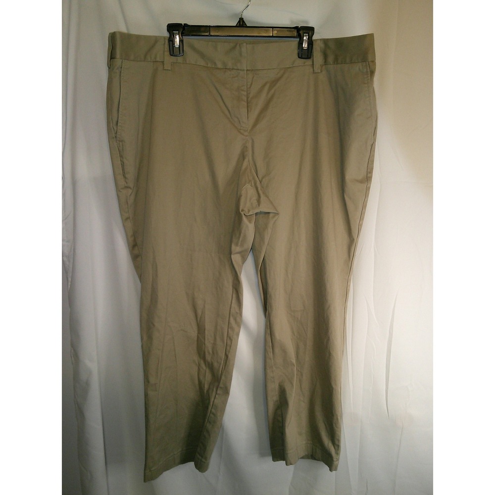 Lands' End Women's 22W Straight Leg Mid‎ Rise Khaki Pants